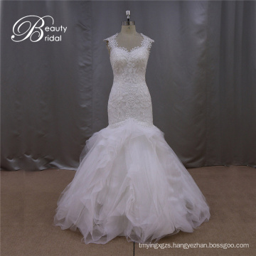 Organza Mermaid Bride Wedding Dress